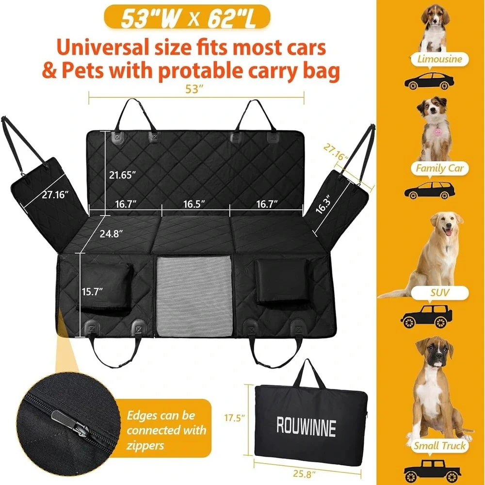 ROUWINNE Back Seat Extender Dog Car Seat Cover 400 lb Large‎ Space